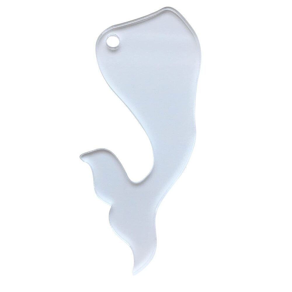 3526 10pcs Acrylic Blank Mermaid Tail Keychain Clear, Plexiglass Laser Cut